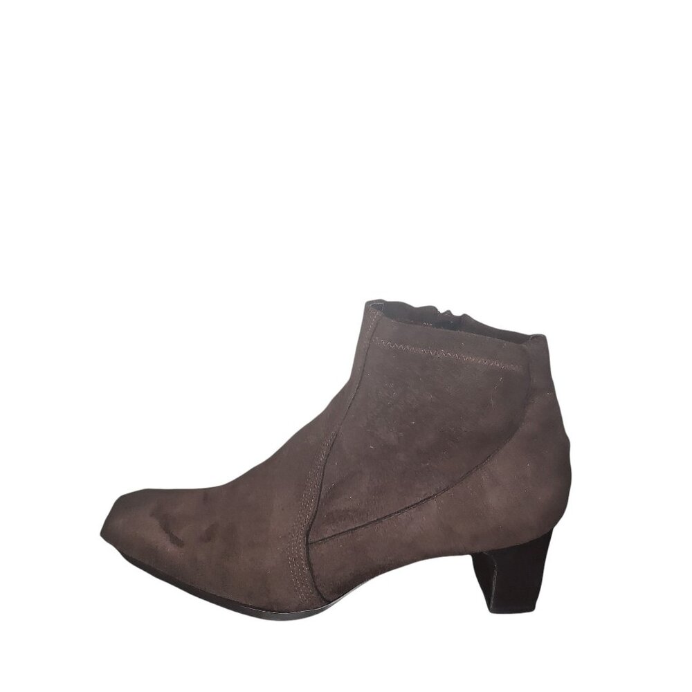 Franco Sarto Ankle Boots Women Sz 7 Brown Suede Zip Up Winter Boho Designer Work